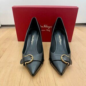 Salvatore Ferragamo Airola Pump Heel in Black - US 10 w/ Original Box